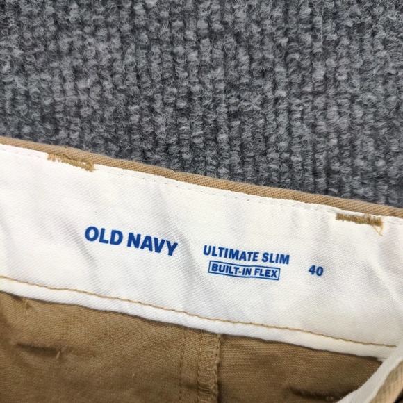 OId Navy Mens Ultimate Slim Chino Shorts Tan Size 40 Slash Pockets - Picture 10 of 11